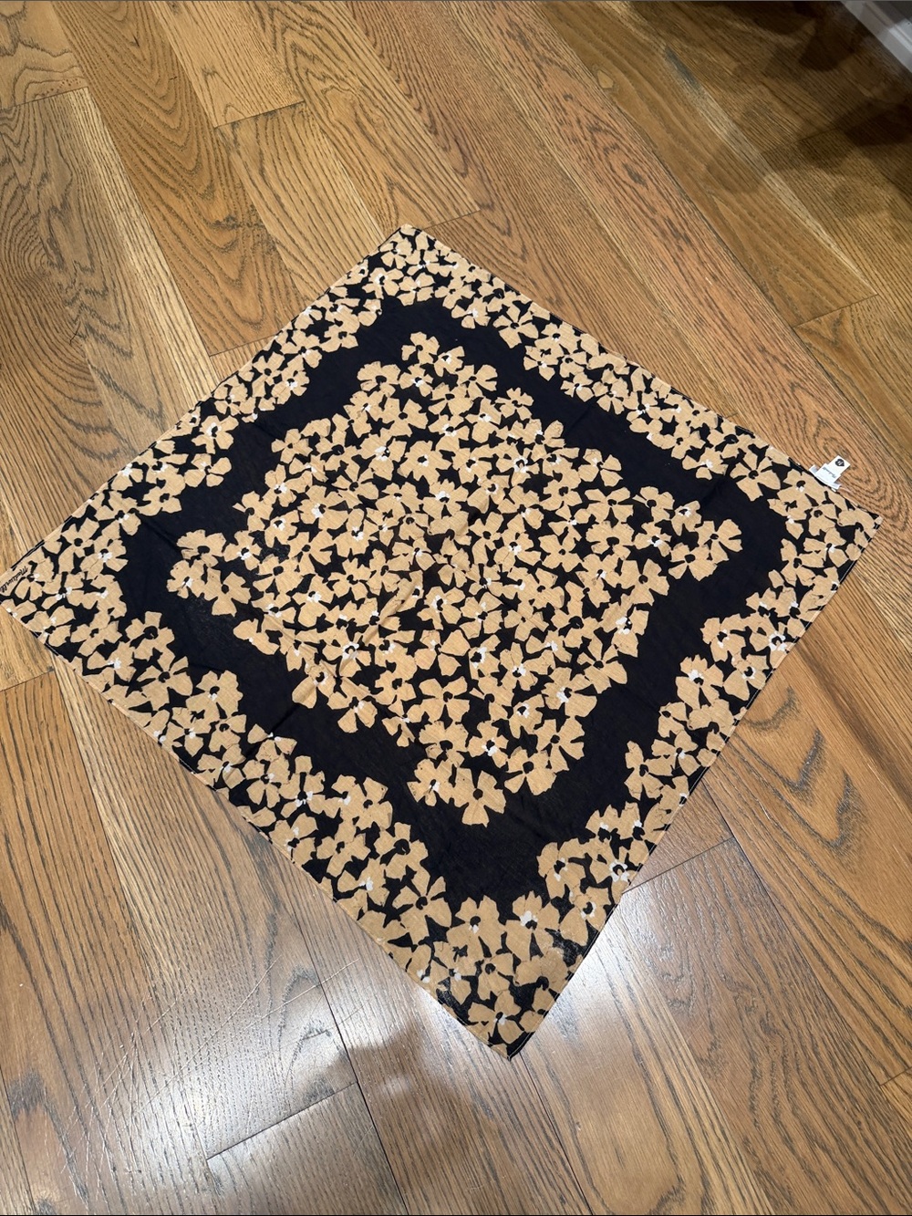 Madewell Black and Tan Floral Scarf